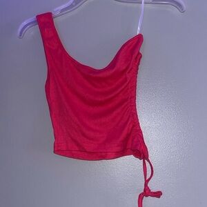 One Strap Crop Tank Top with Adjustable Open Side